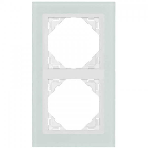 EFAPEL® - 2-fach Glas-Abdeckrahmen, LOGUS 90, Glas weiß, Kunststoff signalweiß