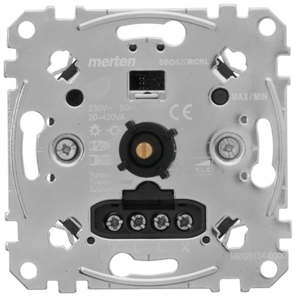 Dimmer-Schaltereinsatz, Druck-Wechsel, 4-400W/VA (40/200VA), Phasenan- und -abschnitt, System M