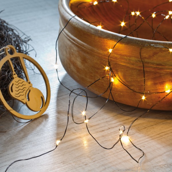 LED-Minilichterkette, L 3,9m, DEW DROPS, 40 warmweiße LEDs