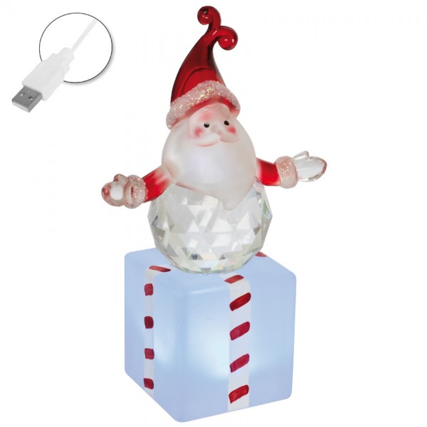 LED-Weihnachtsmann, H 12cm, B 7cm, T 4cm, mit RGB-Farbwechsler