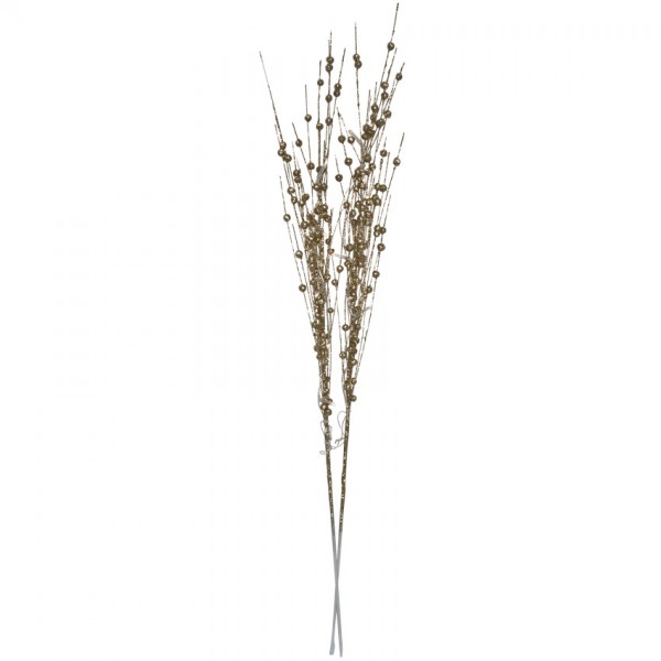 LED-Zweige, gold, 10 warmweiße LEDs, H 75cm, batteriebetrieben