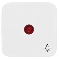 KLEIN®-SI - Einzelwippe reinweiß mit rotem Kontrollsymbol und Symbol Licht