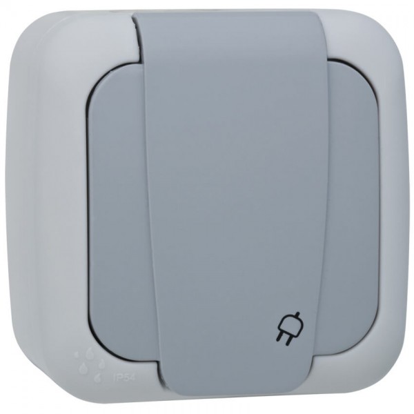 Panasonic® - AP/FR - PALMIYE - grau/dunkelgrau - Steckdose, 1-fach