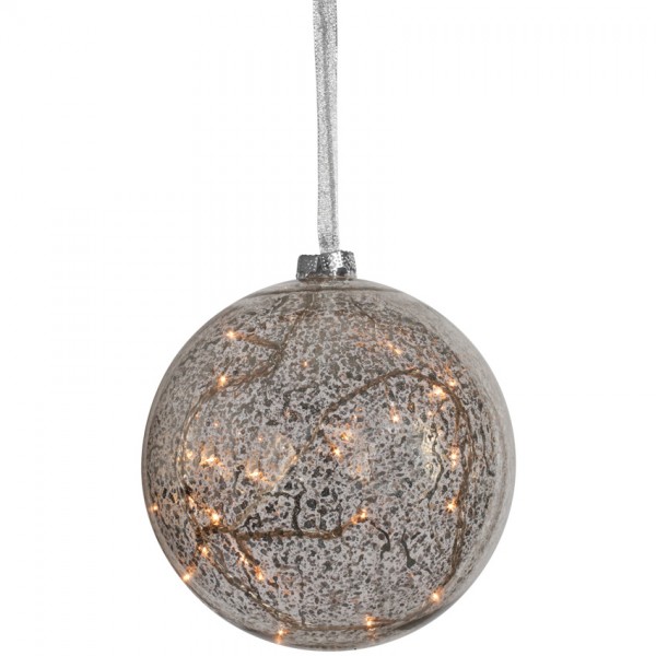 LED-Glaskugel, ARGENT, Ø 15cm, 8 warmweiße LEDs