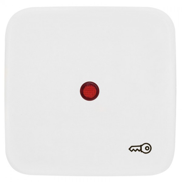 KLEIN®-SI - Einzelwippe reinweiß mit rotem Kontrollsymbol und Symbol Schlüssel