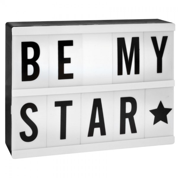 Light Box, B 20cm, H 15cm, T 4cm, weiße LED mit 100 Buchstaben und Symbolen