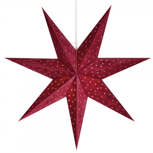 Weihnachtsstern, VELOURS, rot, hängend, Ø 45cm, 1 x E14/25W, samtbezogen