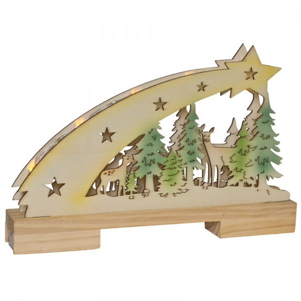 LED-Weihnachtsleuchter, Rehe im Wald, 5 orange LEDs