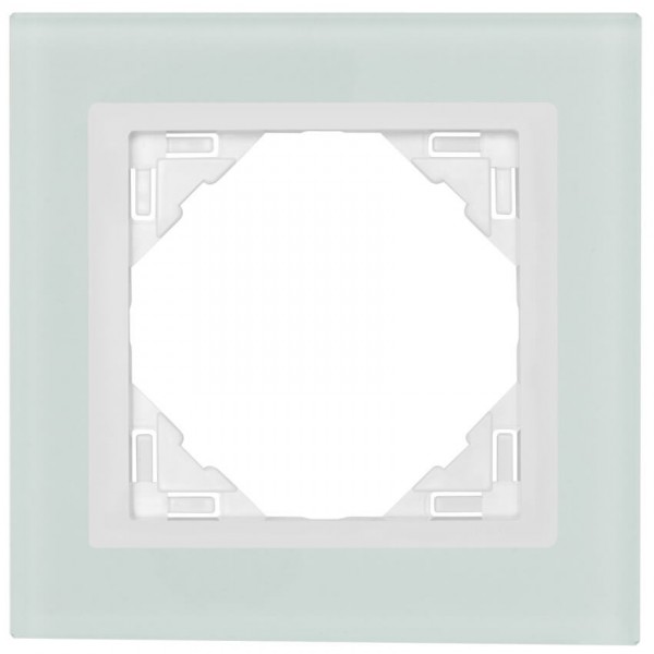 EFAPEL® - 1-fach Glas-Abdeckrahmen, LOGUS 90, Glas weiß, Kunststoff signalweiß