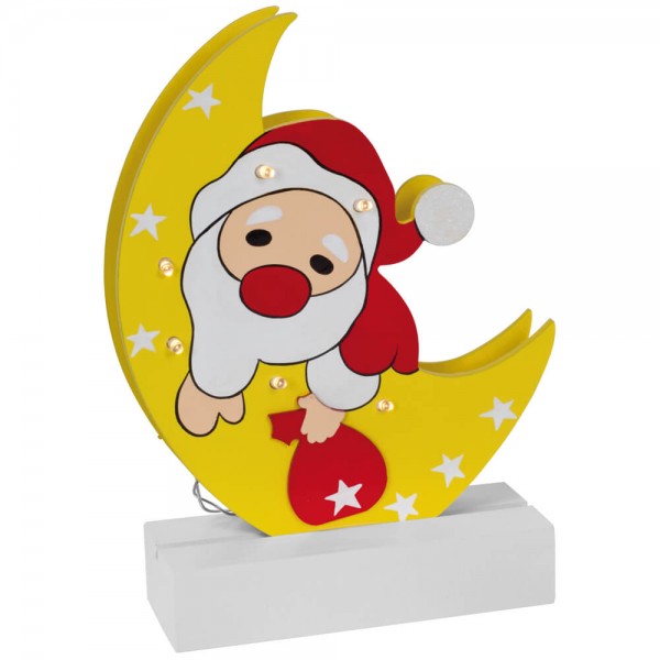 Weihnachtsleuchter, FREDDY, Weihnachtsmann Mond, 6 warmweiße LEDs
