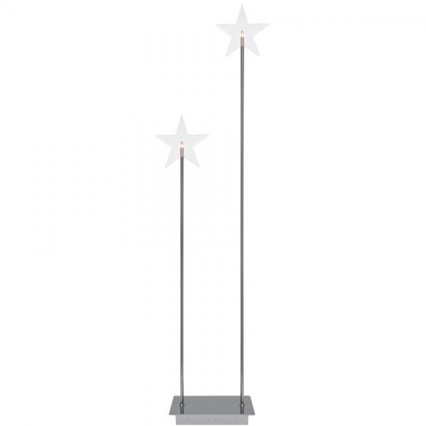 Weihnachtsleuchter, KARLA DUO, Chrom, H 72cm, 2 warmweiße LEDs