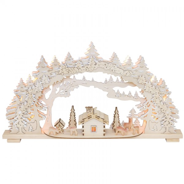 Weihnachtsleuchter, Waldhaus, 10 x E10/24V/3W