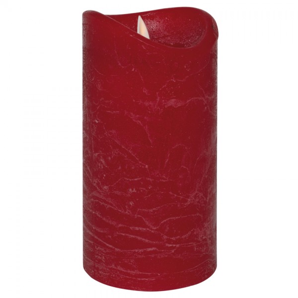 LED-Echtwachskerze, rot, H 15cm, 1 warmweiße LED