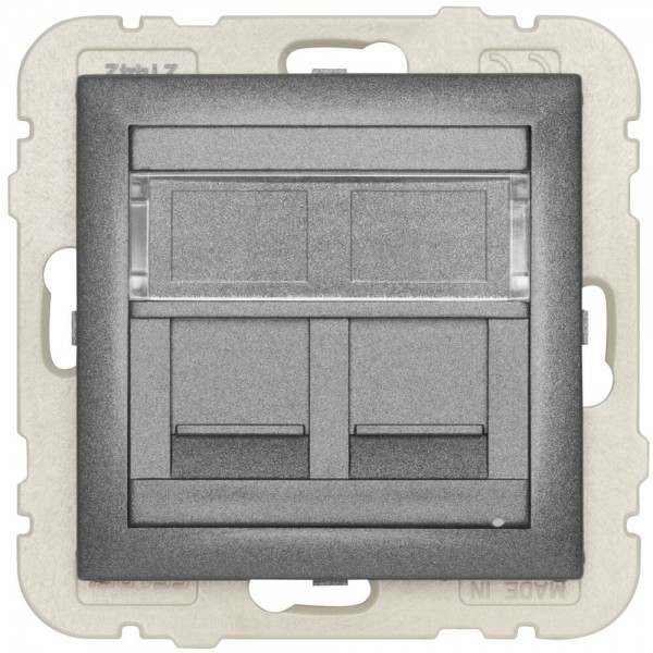 EFAPEL® - Zentralplatte, für UAE 1-2-fach, für Universalmodule, mit Kunststoffträger, LOGUS 90, anth