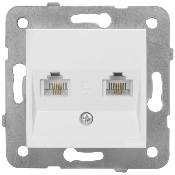 Panasonic® - Kombi-UAE-Anschlussdose, für ISDN, RJ11, UAE 6/6, mit Zentralplatte 50 x 50 mm, MERIDIA