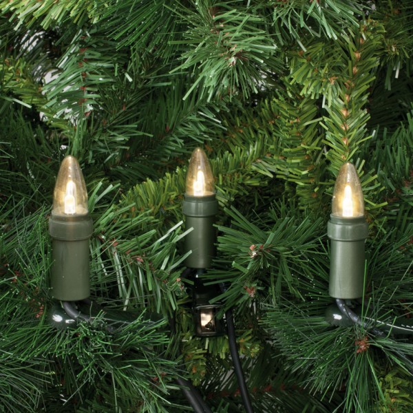 LED-Weihnachtsbaumkette, klar/grün, L 26m, 30x LED-E10-3V-0,1W, mit teilbarem Stecker