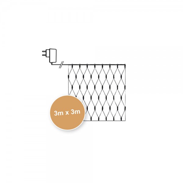LED-Lichternetz für Pavillions, B 300cm, H 300cm, 200 warmweiße LEDs