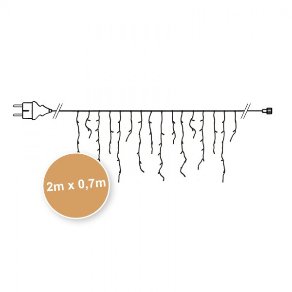 Minilichter-Vorhang, B 200cm, H 30-70cm, Starter-Kette, 100 Glühlampen