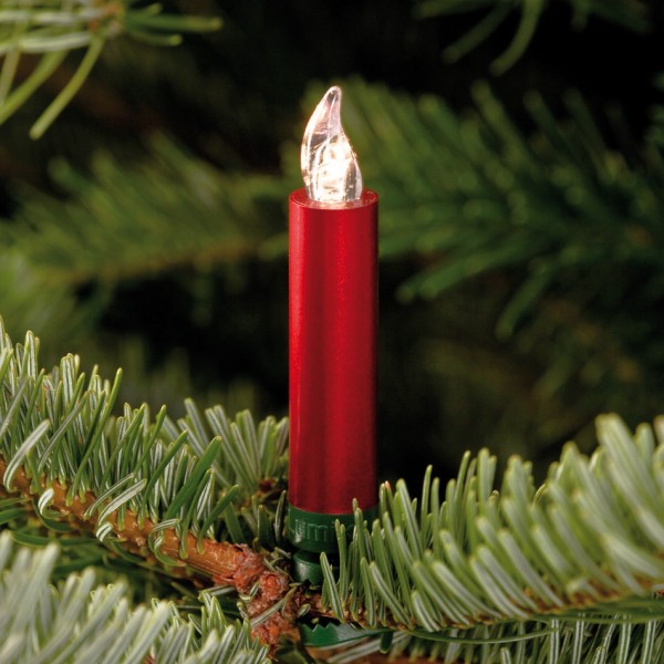 kabellose Kerzen, LUMIX SUPERLIGHT MINI, Basis-Set, 12 superhelle warmweiße LEDs, rot