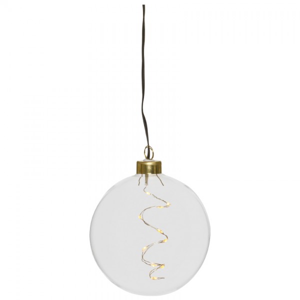 LED-Glaskugel, 10 warmweiße LEDs, Ø 12cm