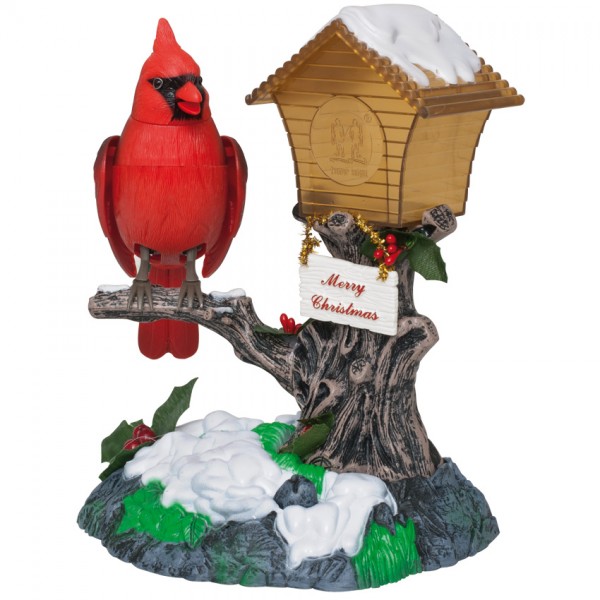 LED-Vogelhaus im Winter, mit RGB-Beleuchtung, B 17cm, H 19cm, T 13cm