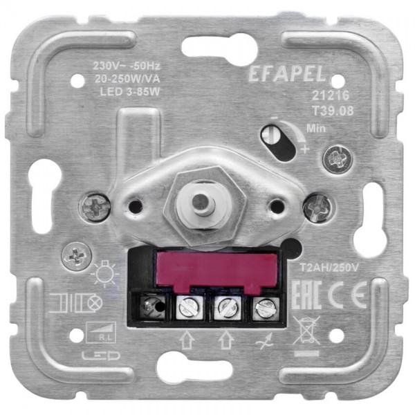 EFAPEL® - Druck-/Wechsel- Dimmereinsatz, 15-150W/VA, LED 3-50W, Lasttyp R,C