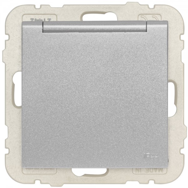 EFAPEL® - Kombi-Steckdose, mit Klappdeckel, LOGUS 90, alu-silber