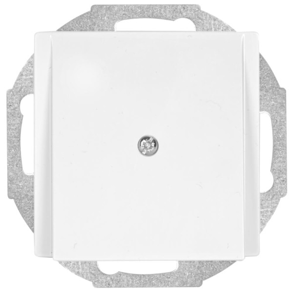 Blindabdeckung, mit Kabelauslass, System M, polarweiß glänzend