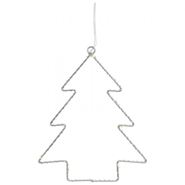 LED-Fensterbild Tannenbaum, 12 warmweiße LEDs, H 200, B 160
