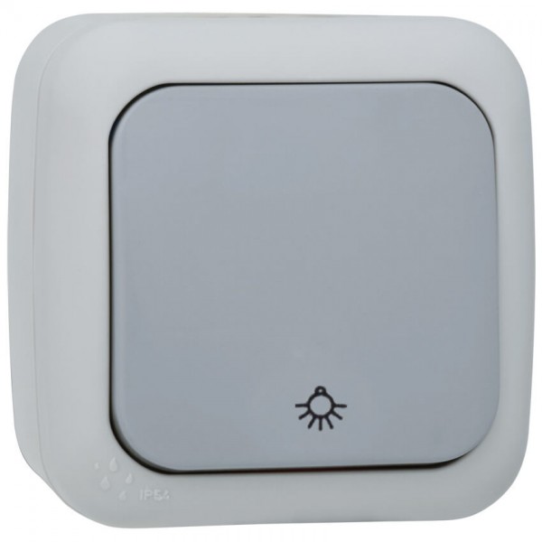 Panasonic® - AP/FR - PALMIYE - grau/dunkelgrau - Taster, Schließer, mit Symbol "Licht"