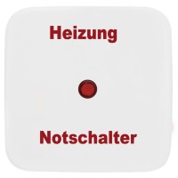 KLEIN®-SI - Einzelwippe reinweiß mit Symbol Heizung Notschalter